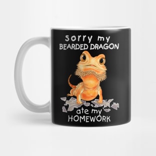 Funny Bearded Dragon Cute Lizard Beardie Ate My Homework Mug